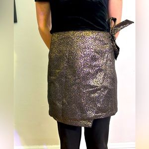Express Asymmetrical Metallic Embellished Skirt with Tie